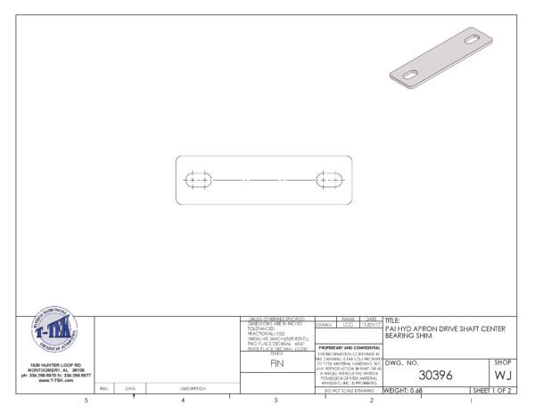 A drawing of the back side of a piece of metal.