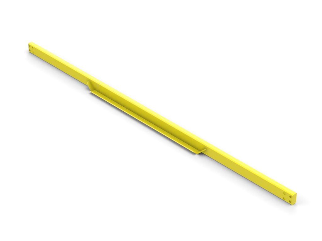 A yellow stick of plastic is bent to the side.