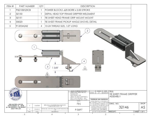 A drawing of the parts of a device.