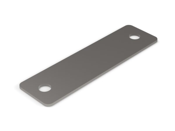 A metal plate with two holes on top of it.