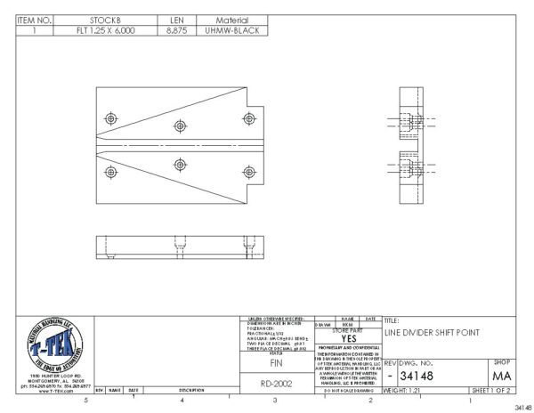 A drawing of the front and back side of a table.