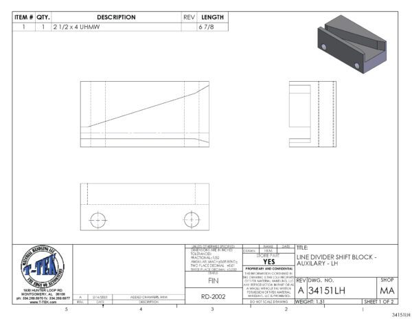 A drawing of the side of a box.