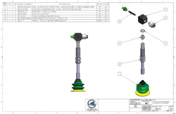 A drawing of the parts of an engine