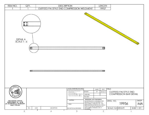 A drawing of a yellow stick with a line drawn through it.